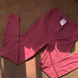 girlfriend collective #4007 Burgundy High-Waisted Leggings